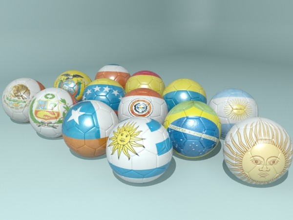 3d copa america 2011 soccer balls model - Copa America 2011 Soccer Balls by christiano247